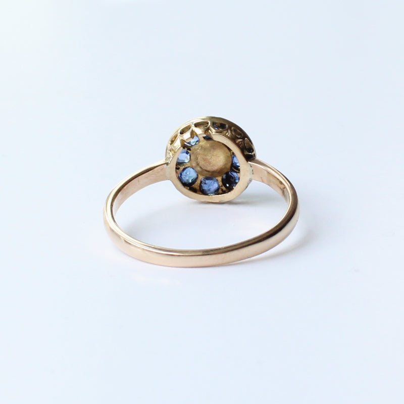 Layaway for JH Antique 18ct Gold Sapphire & Pearl Ring