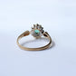 Vintage 9ct Gold Emerald & Diamond Halo Ring