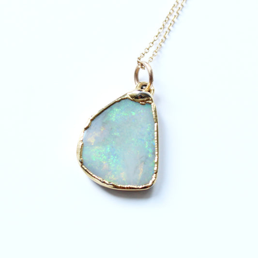 Black Opal Necklace with 9ct Chain