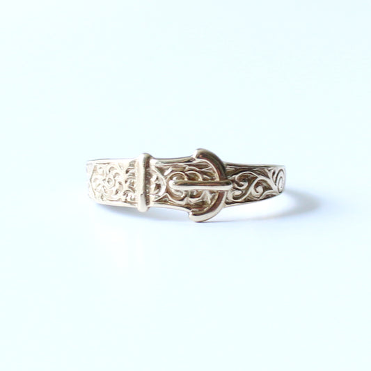 Vintage 9ct Gold Buckle Ring