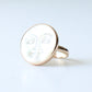 9ct Gold Carved Mother of Pearl Moon Ring