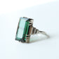 Art Deco 9ct White Gold Green Tourmaline Ring