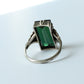 Art Deco 9ct White Gold Green Tourmaline Ring