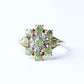 Pretty 9ct Green Zircon Flower Ring US 8 3/4 UK S