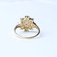 Pretty 9ct Green Zircon Flower Ring US 8 3/4 UK S