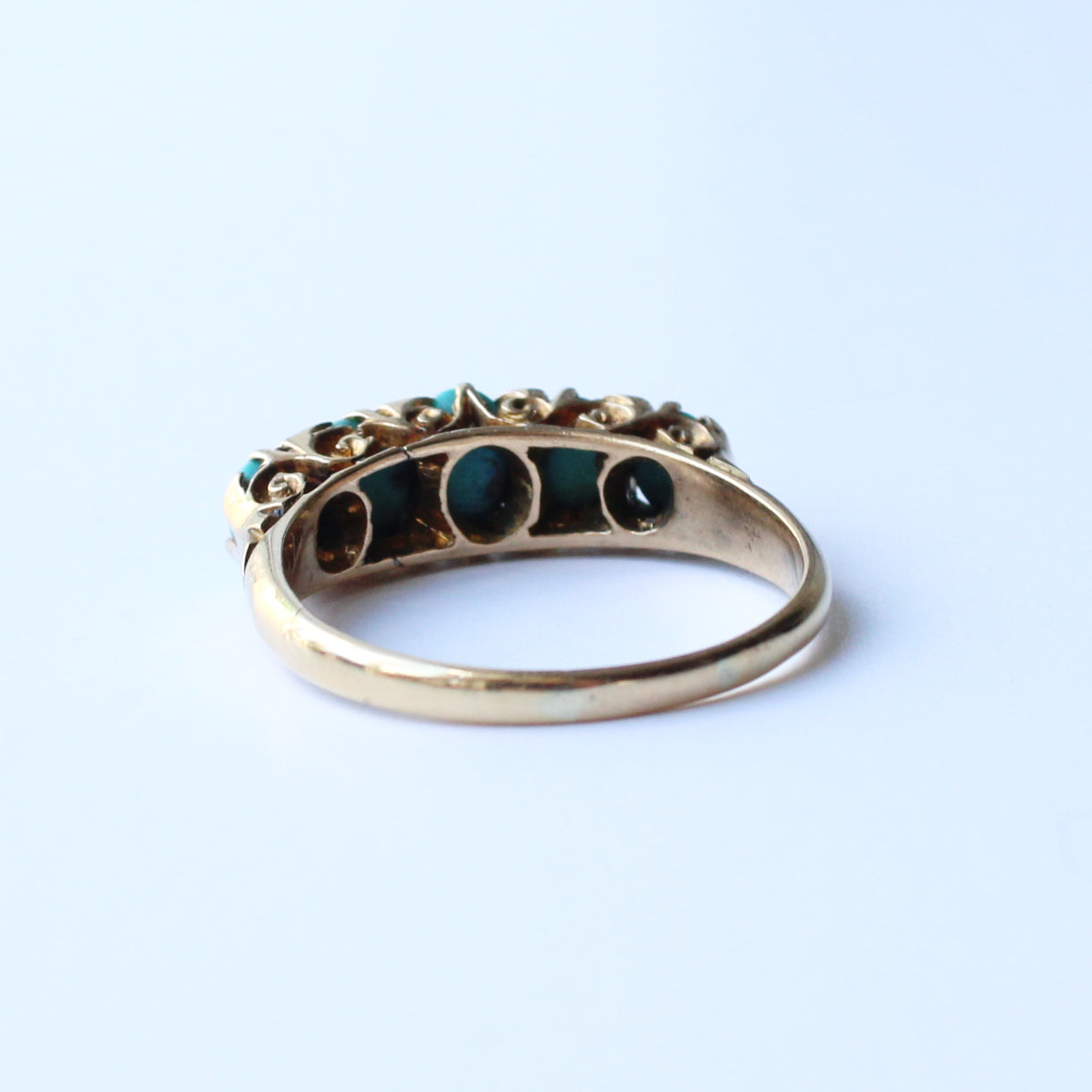 Antique 18ct Turquoise Five Stone Ring