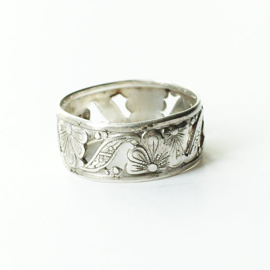 Antique Sterling Silver Embossed Band