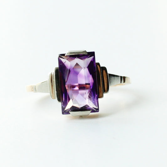 Art Deco 9ct Gold Amethyst Ring