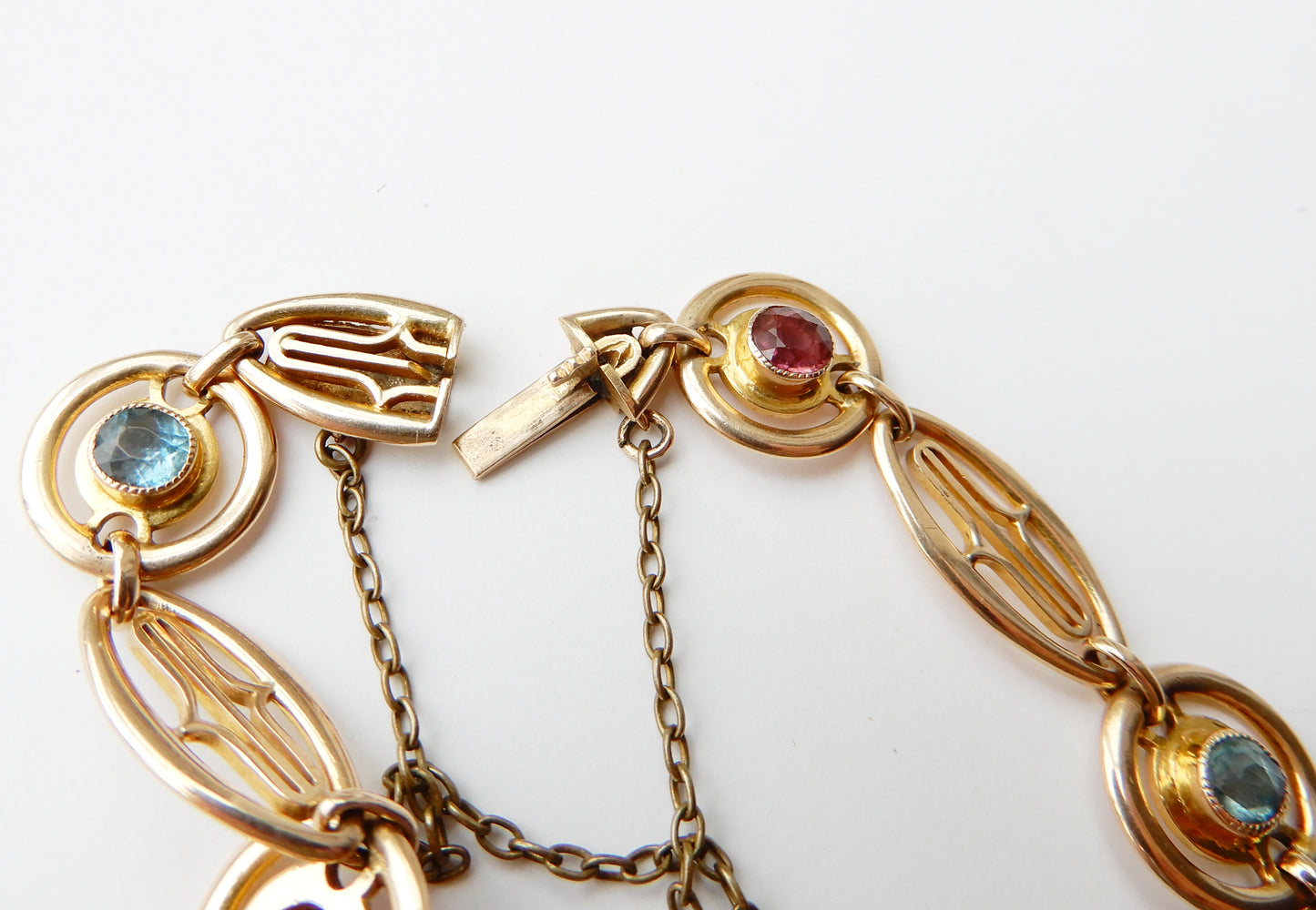 Antique 15ct Gold Sapphire & Ruby Bracelet