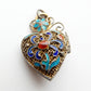 Antique Chinese Silver Gilt Enamel Filigree Locket