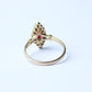 Antique 18ct Gold Ruby & Diamond Navette Ring