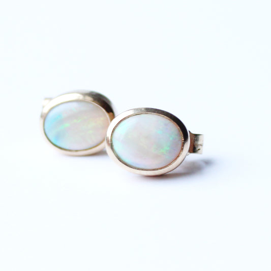 9ct Gold Opal Stud Earrings