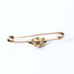 Antique 9ct Gold Pearl Moon Crescent Brooch