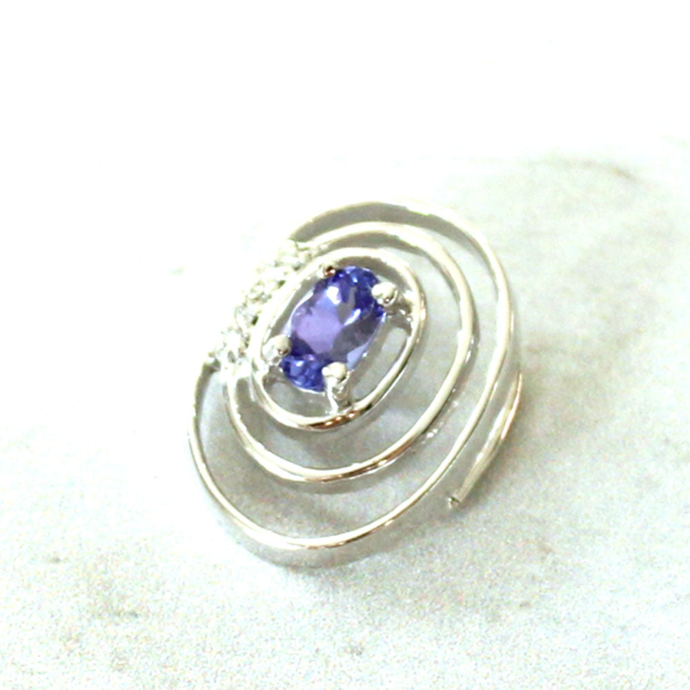 Sterling Silver Tanzanite & Diamond Pendant