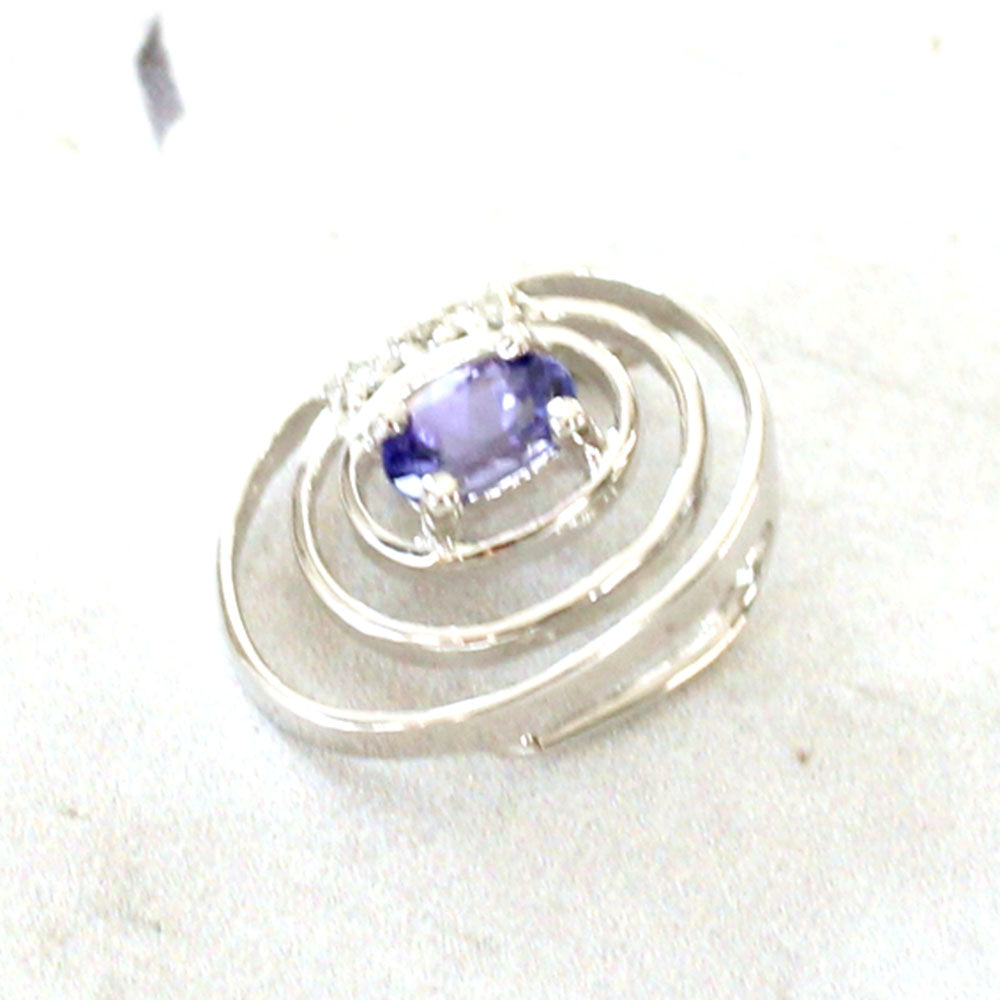 Sterling Silver Tanzanite & Diamond Pendant