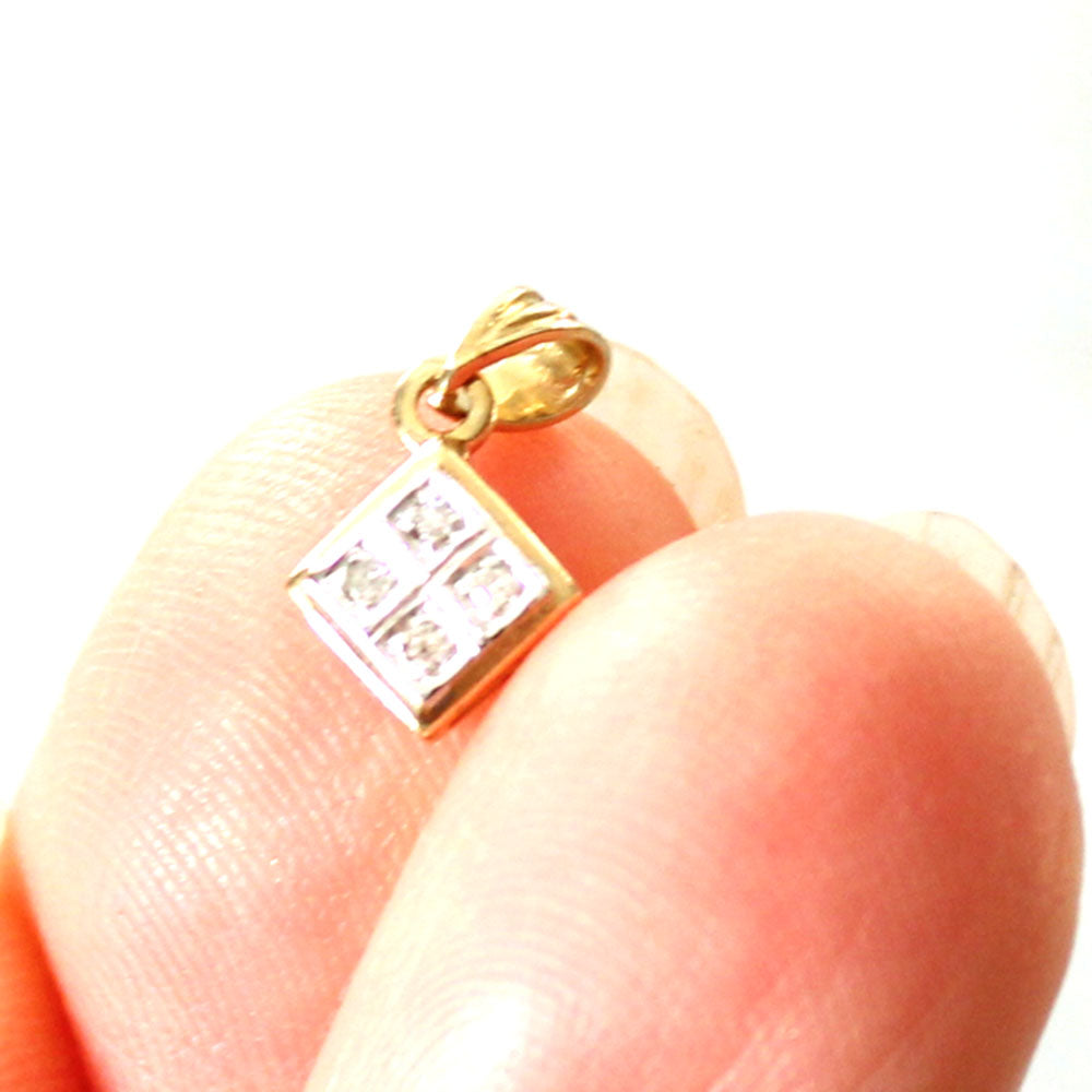 Dainty 9ct Gold Diamond Pendant