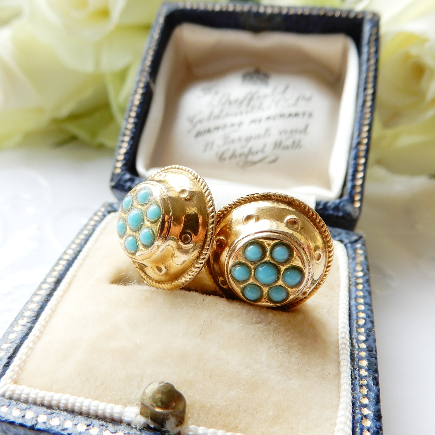 Victorian 15ct Gold Turquoise Stud Earring