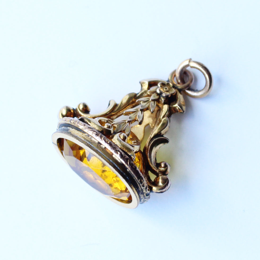 Antique Gold Cased Citrine Fob