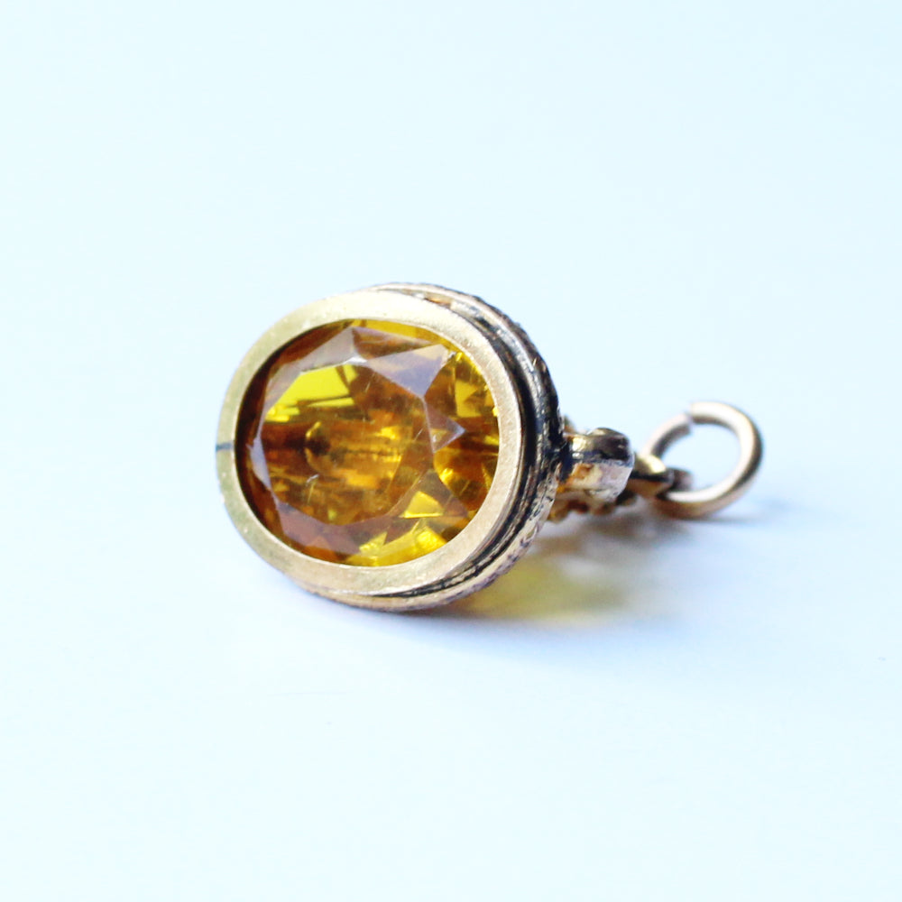 Antique Gold Cased Citrine Fob