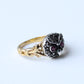 Vintage 18ct Gold Rose Cut Diamond & Ruby Owl Ring