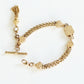 Antique 9ct Gold Chased T Bar Tassel Bracelet