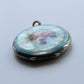 Antique French Silver Guilloche Enamel Flower Locket