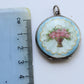 Antique French Silver Guilloche Enamel Flower Locket