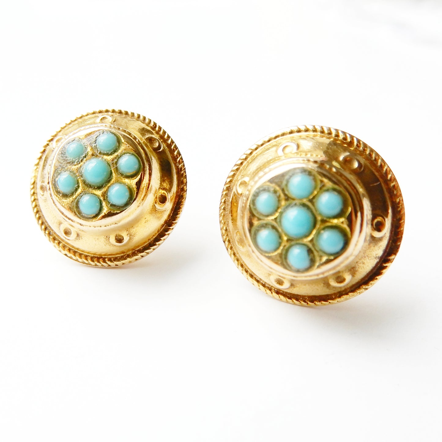 Victorian 15ct Gold Turquoise Stud Earring