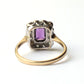 Vintage 9ct Gold Amethyst & Spinel Halo Ring