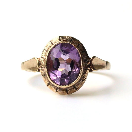 Vintage 9ct Gold Amethyst Ring