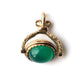 Antique 9ct Gold Green Chrysoprase Spinner Fob Pendant