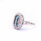 Impressive 9ct Gold Topaz Pearl Halo Ring