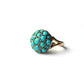 Vintage Mid-Century 9ct Gold Domed Turquoise Cluster Ring