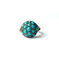 Vintage Mid-Century 9ct Gold Domed Turquoise Cluster Ring