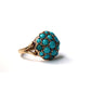 Vintage Mid-Century 9ct Gold Domed Turquoise Cluster Ring