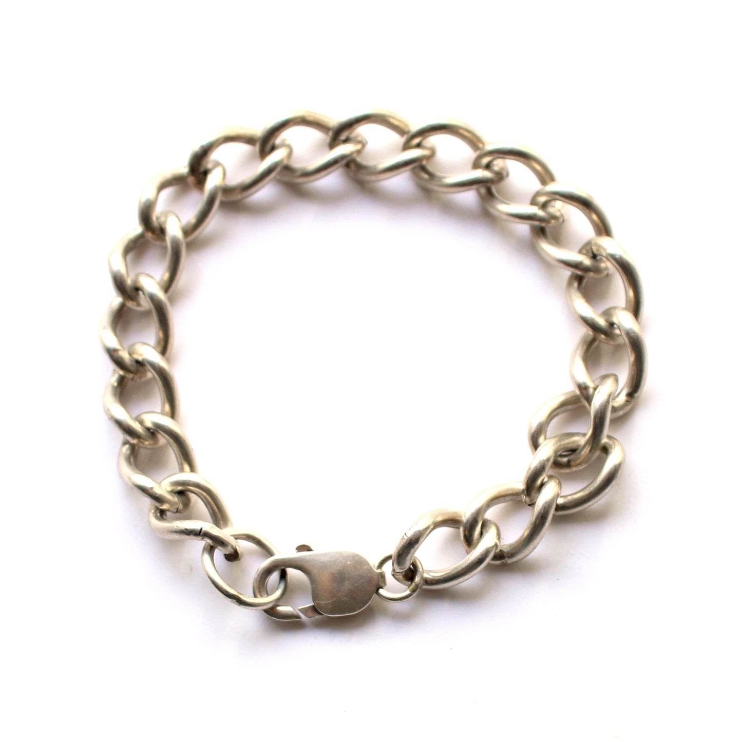 Chunky Vintage Sterling Silver Curb Link Bracelet (31.4grams)