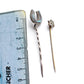 Pair Sterling Silver Antique Stick Pins Horseshoe & Star