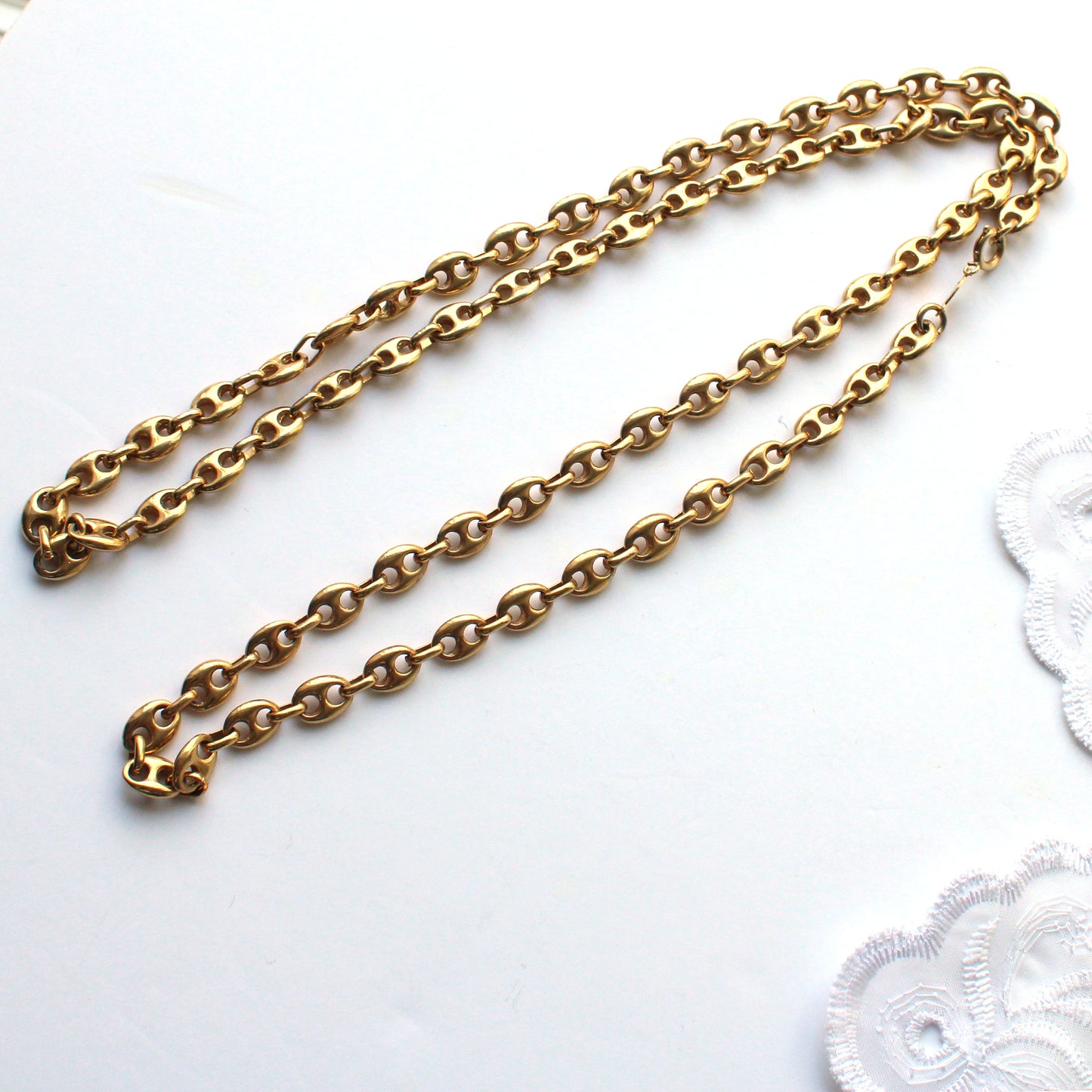 Vintage Signed Bijou Cascio Italian Mariner Link Chain