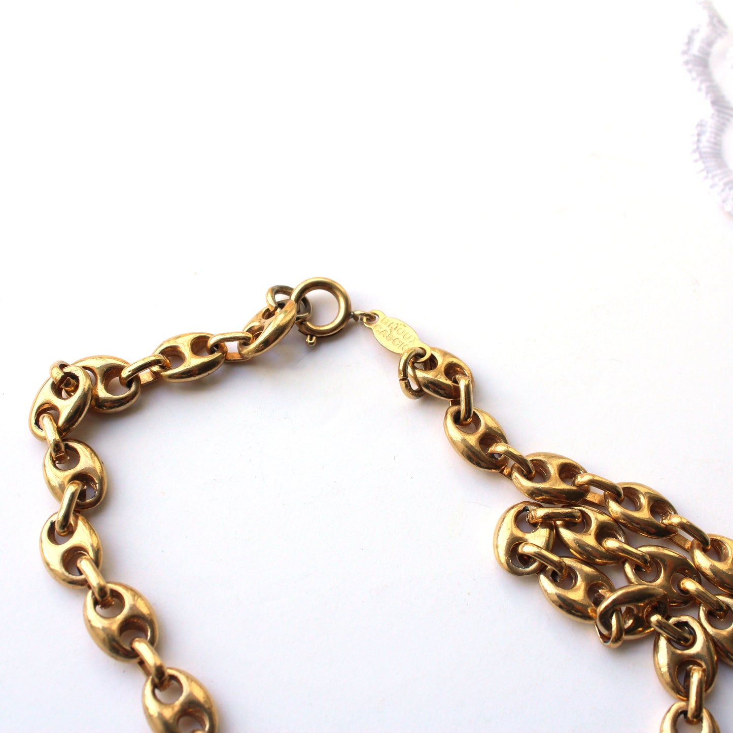 Vintage Signed Bijou Cascio Italian Mariner Link Chain