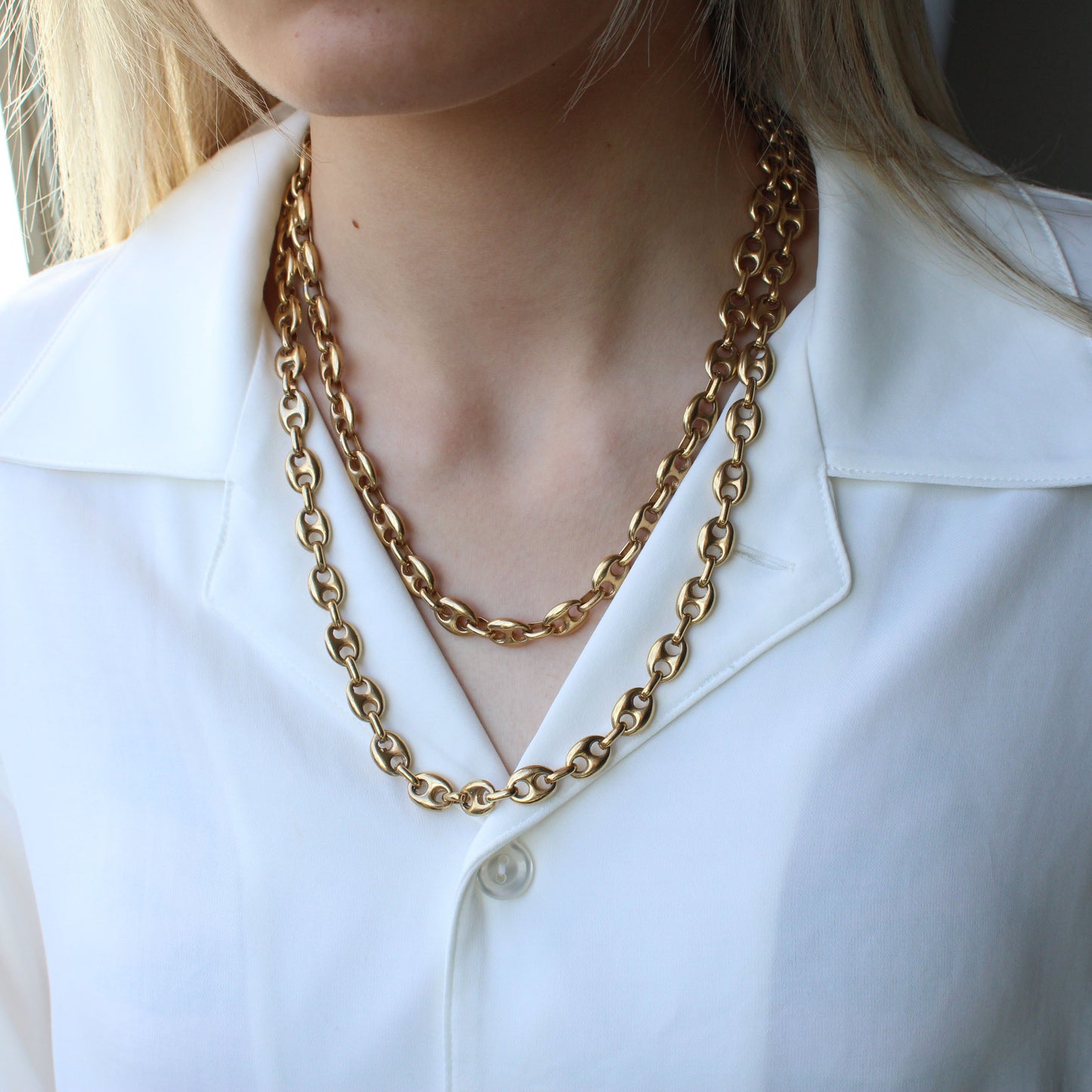 Vintage Signed Bijou Cascio Italian Mariner Link Chain