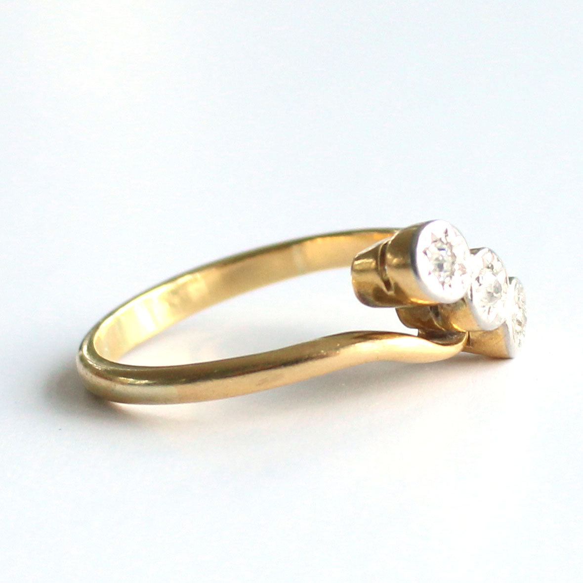 Edwardian 18ct Gold Diamond Trilogy Ring