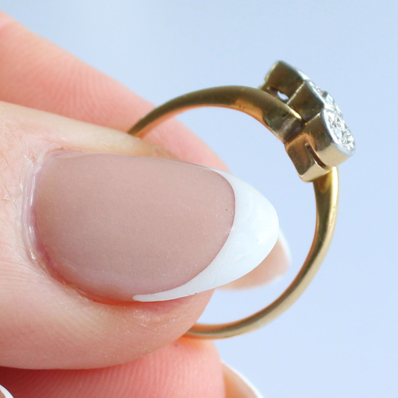 Edwardian 18ct Gold Diamond Trilogy Ring