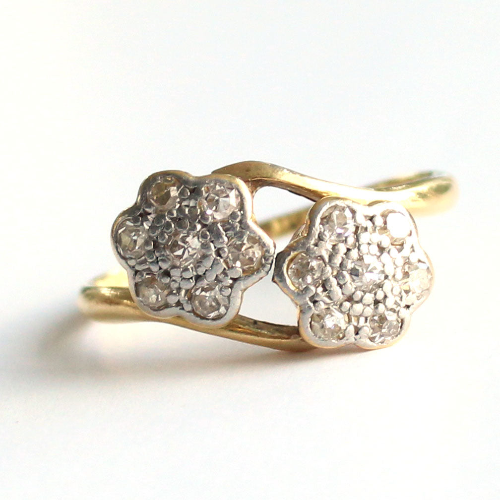 Antique 18ct Gold Diamond Toi et Moi Ring