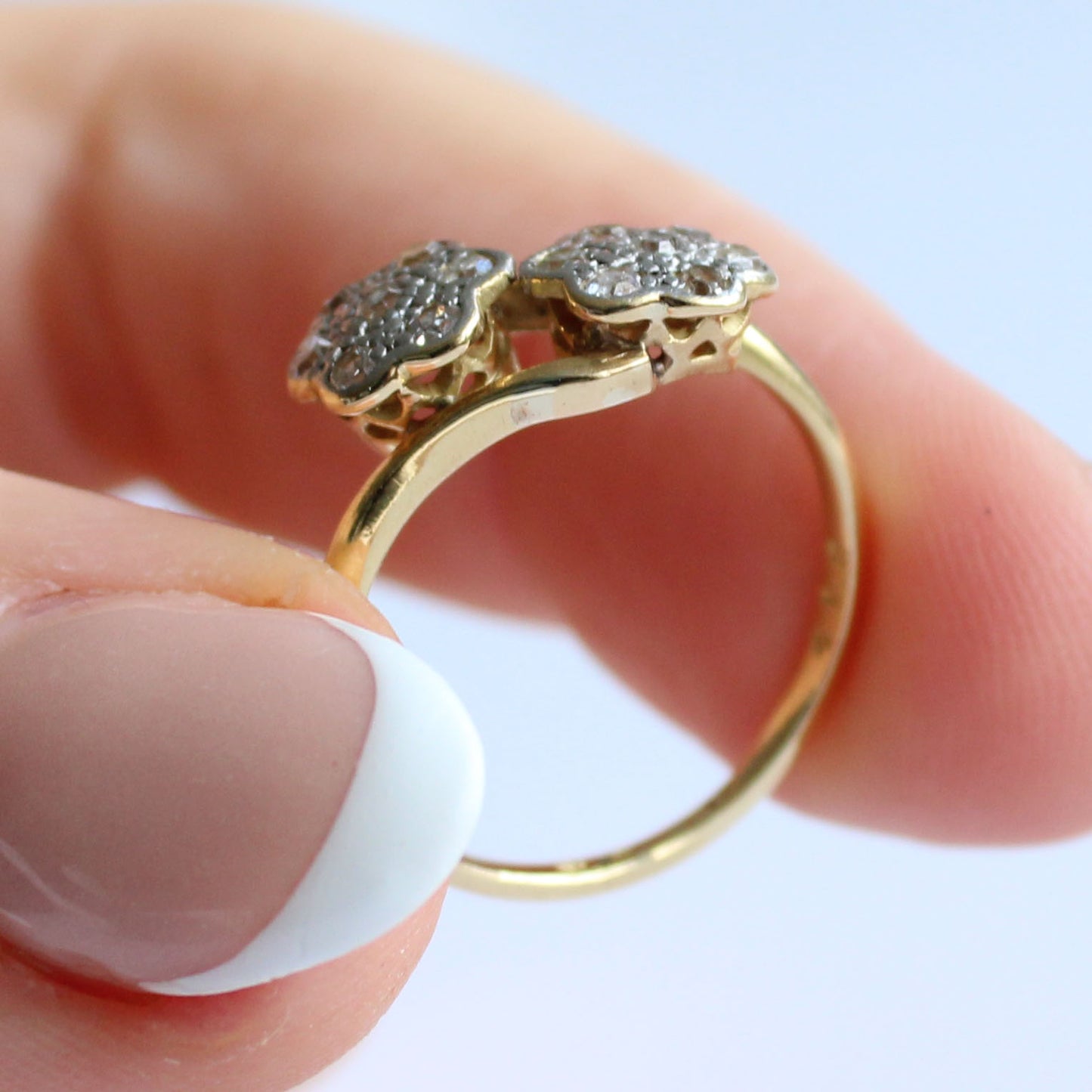 Antique 18ct Gold Diamond Toi et Moi Ring