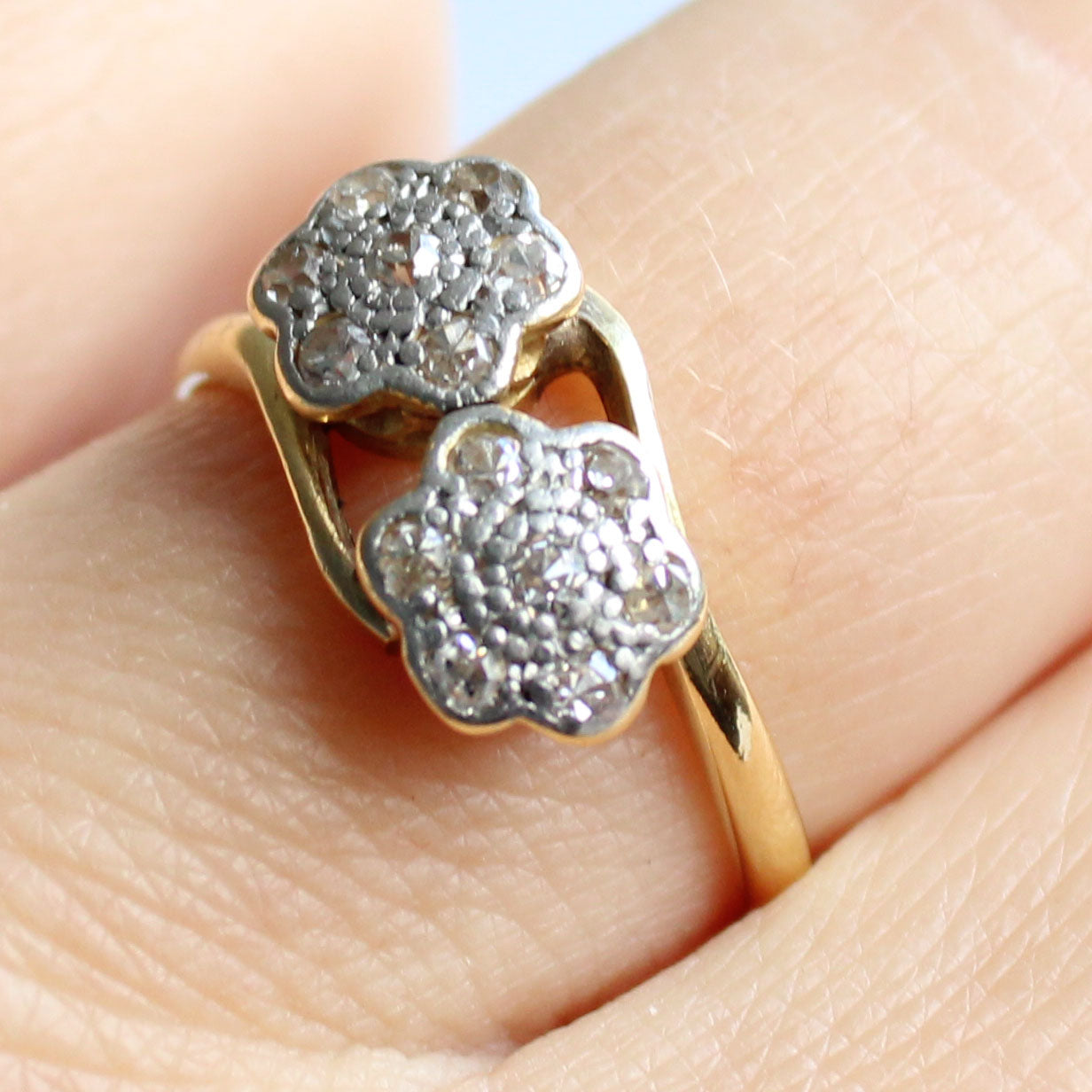 Antique 18ct Gold Diamond Toi et Moi Ring