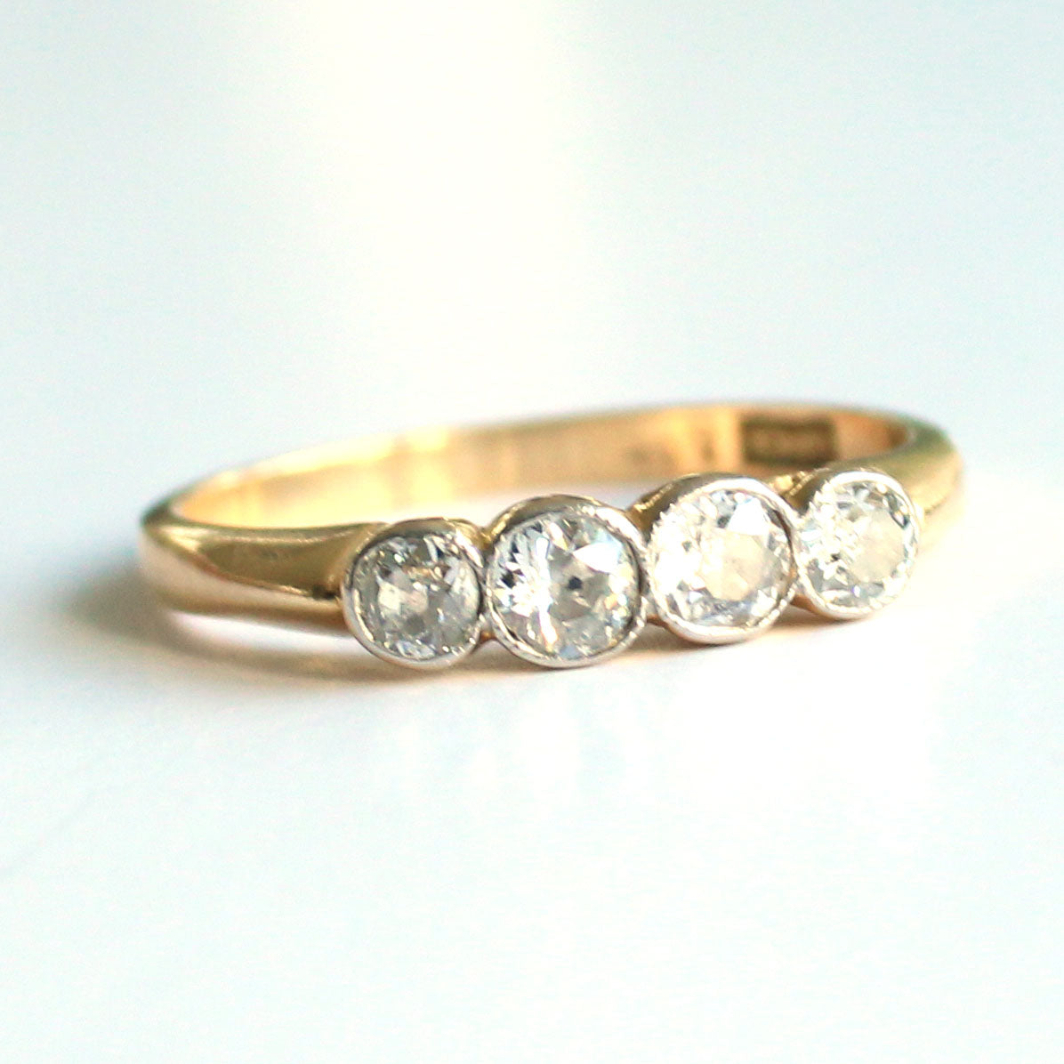 Art Deco 18ct Gold Diamond Four Stone Ring