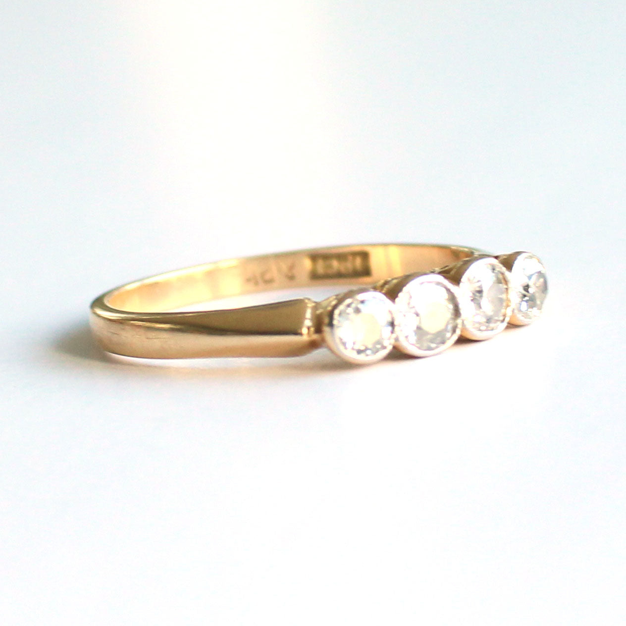 Art Deco 18ct Gold Diamond Four Stone Ring