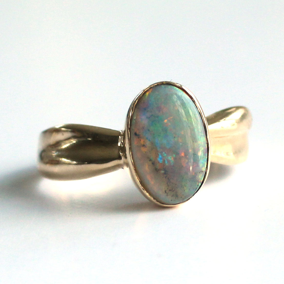 Vintage 9ct Gold Black Opal Ring