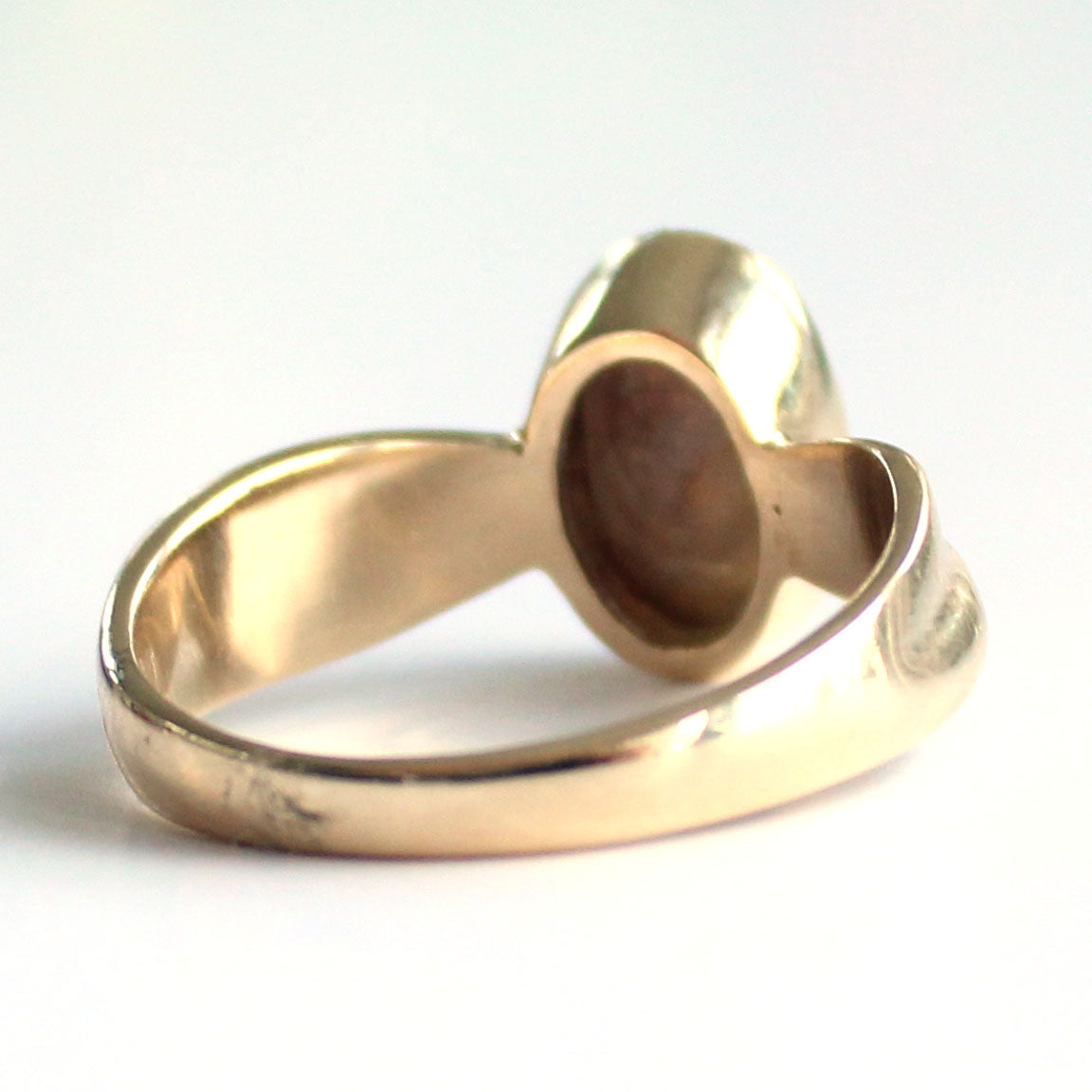 Vintage 9ct Gold Black Opal Ring