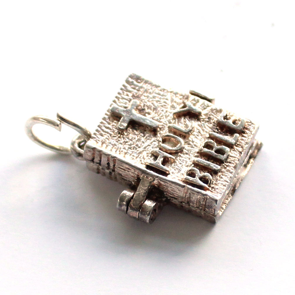 Vintage Sterling Silver Holy Bible Charm (2.4grams)